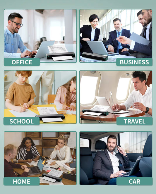 M08F A4 Portable Thermal Printer 8.26"X11.69" A4 Thermal Paper Wireless Mobile Travel Printer Android Ios Laptop Printer